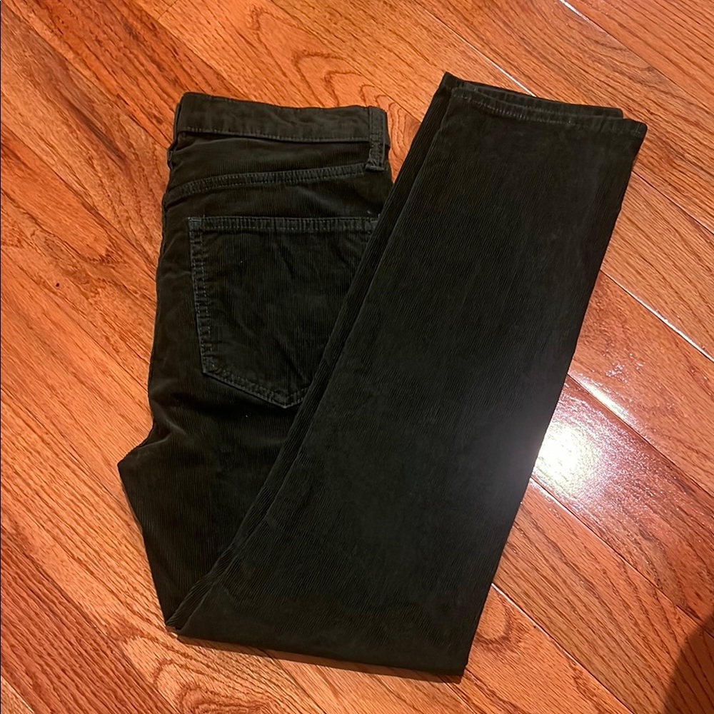Gap vintage slim high-rise dark green corduroy ankle pants